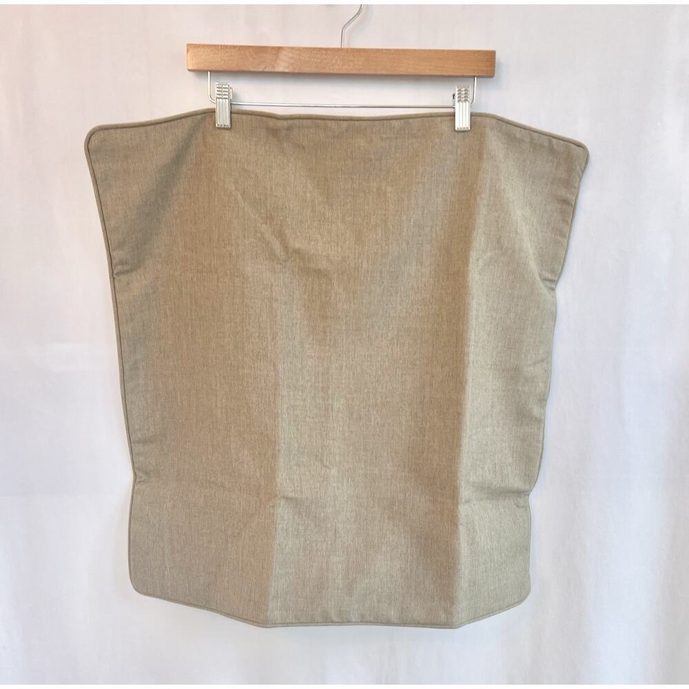 POTTERY BARN Outdoor Pillow Cover SUNBRELLA Tan Woven Canvas Zipper 24” X 24”